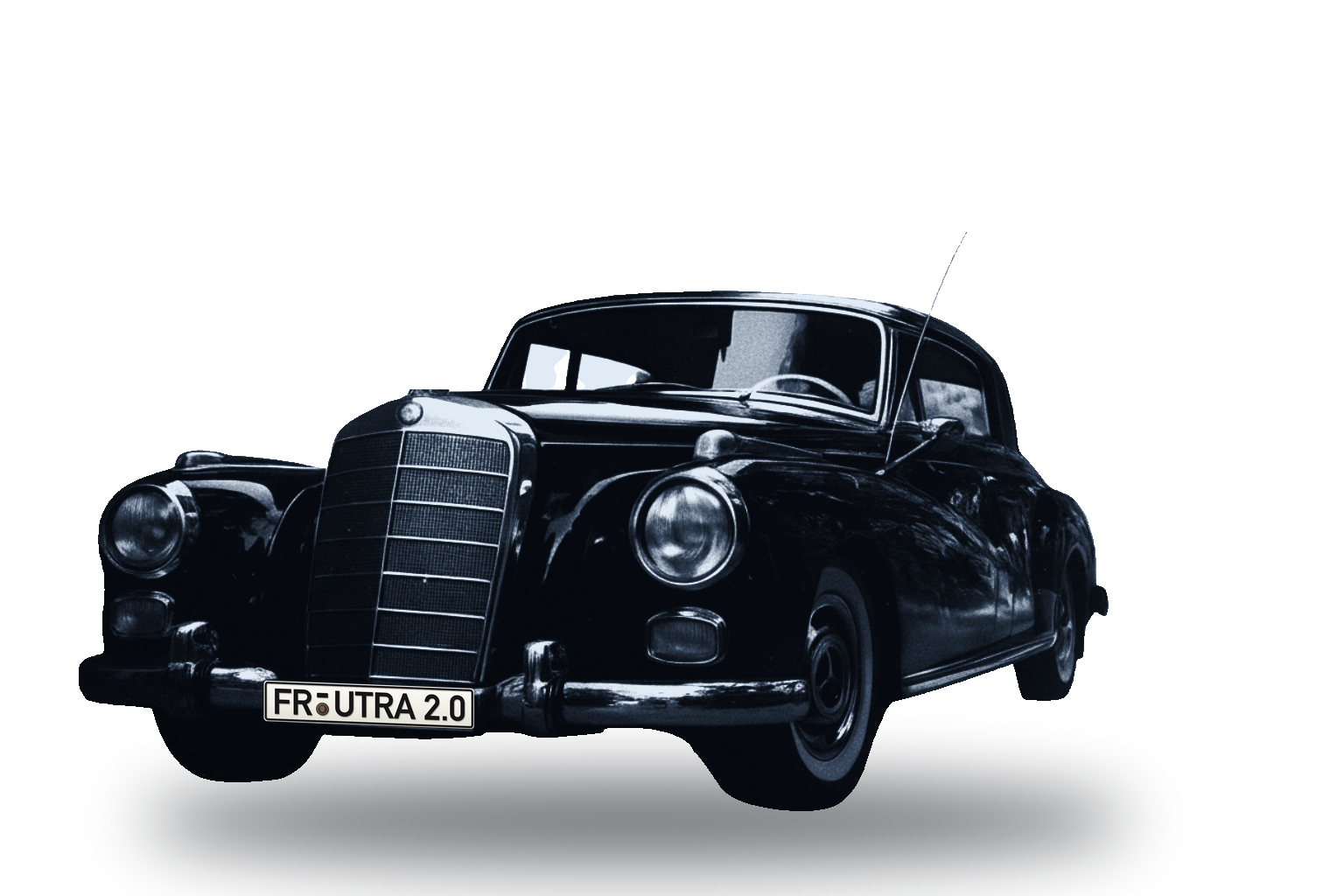 Ein Mercedes-Benz 300, der sogenannte Adenauer-Mercedes, mit dem Kennzeichen FR-UTRA 2.0.
